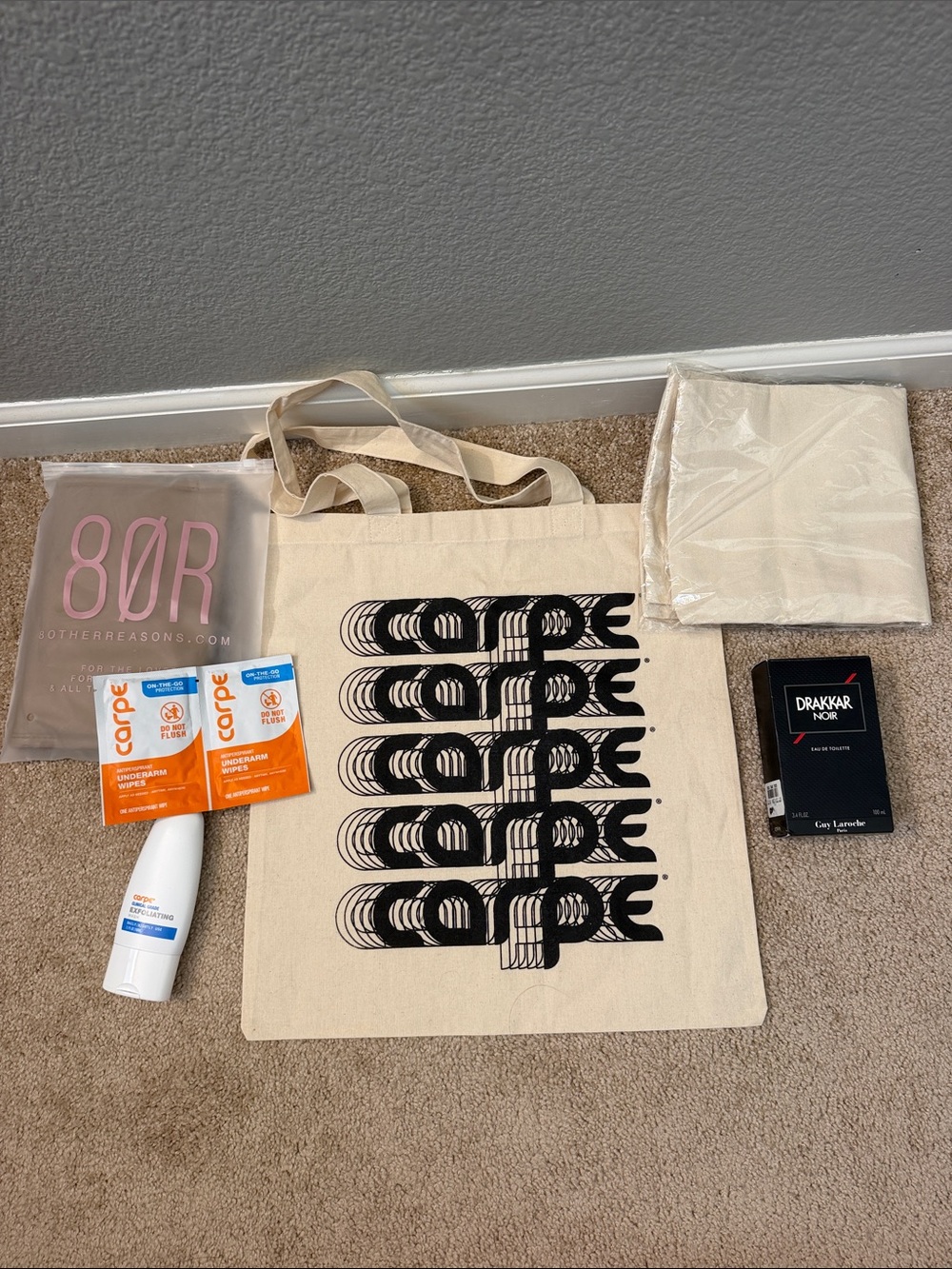 Carpe Graphic Canvas Tote Bag Gift Set